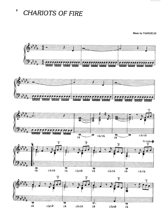 Partitura da música Chariots Of Fire v.3