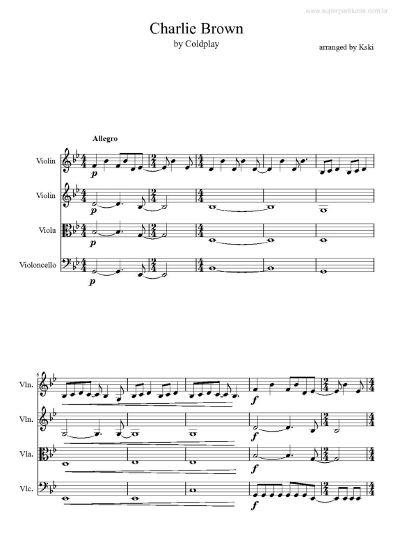 Partitura da música Charlie Brown v.2