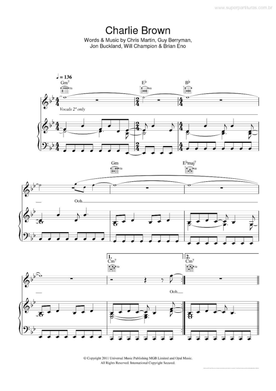 Partitura da música Charlie Brown v.4