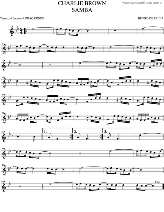 Partitura da música Charlie Brown v.6