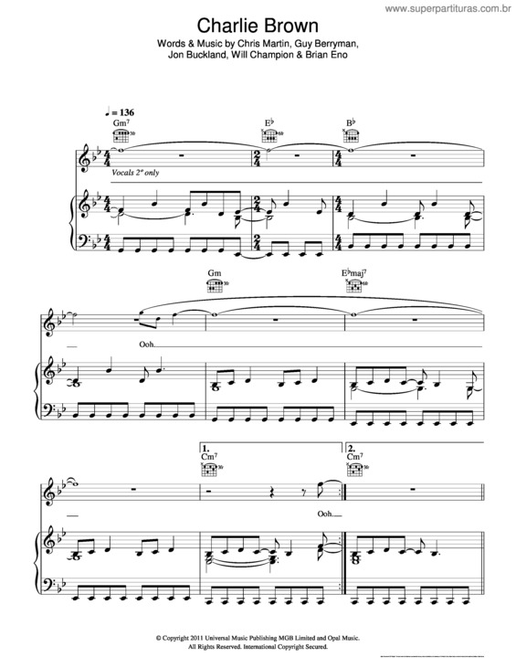 Partitura da música Charlie Brown v.7