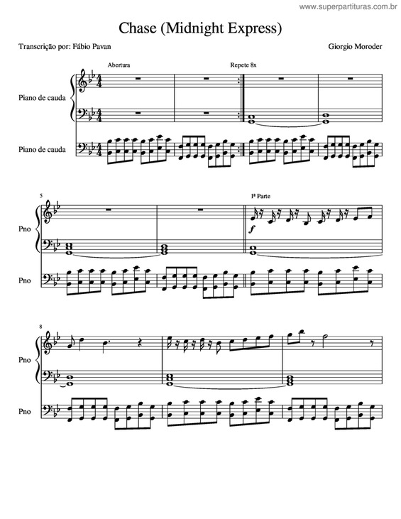 Partitura da música Chase