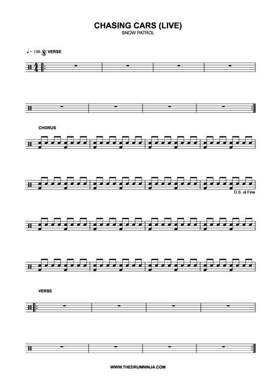 Partitura da música Chasing Cars