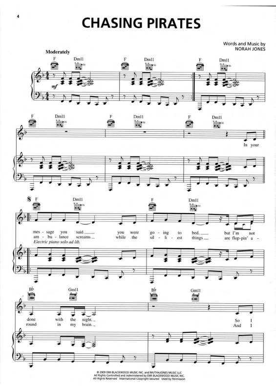 Partitura da música Chasing Pirates