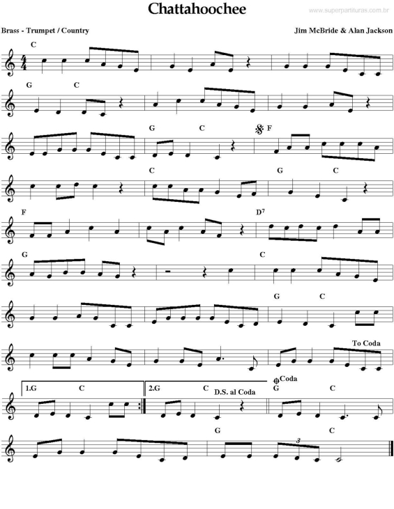 Partitura da música Chattahoochee