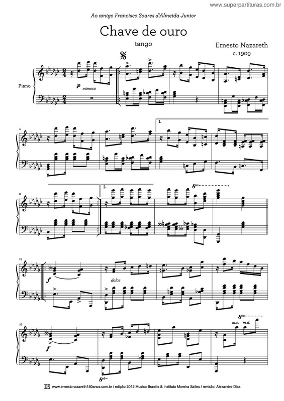 Partitura da música Chave De Ouro v.2