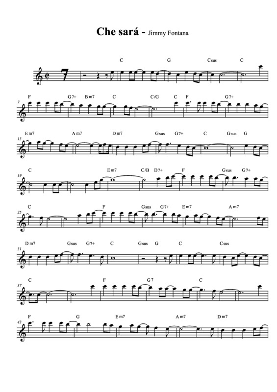 Partitura da música Che sará v.2