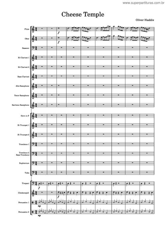 Partitura da música Cheese Temple