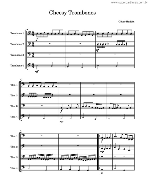 Partitura da música Cheesy Trombones