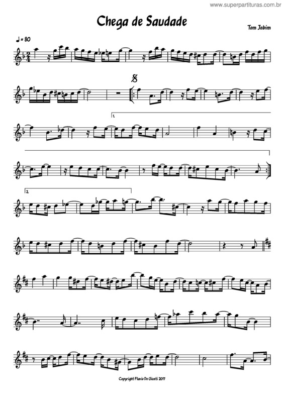 Partitura da música Chega De Saudade Theme