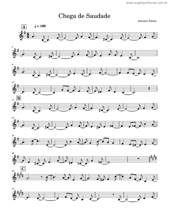 Partitura da música Chega De Saudade v.103