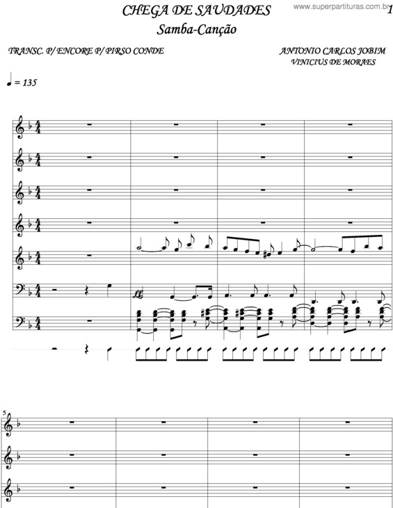 Partitura da música Chega De Saudade v.15