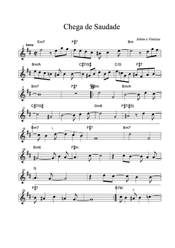 Partitura da música Chega de Saudade v.17