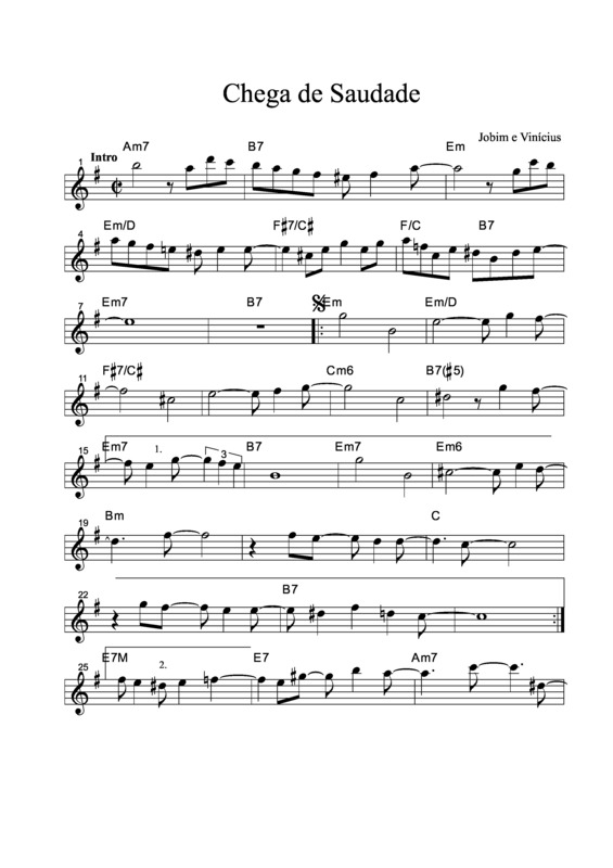 Partitura da música Chega de Saudade v.18