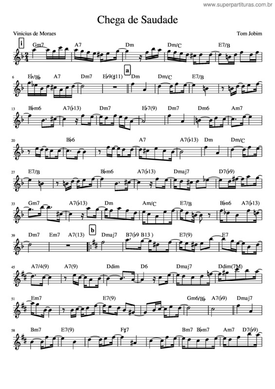 Partitura da música Chega De Saudade v.29