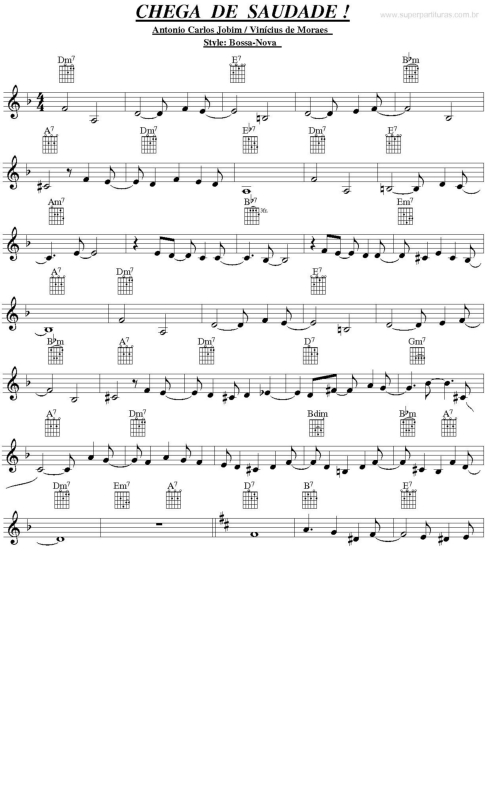 Partitura da música Chega De Saudade v.3