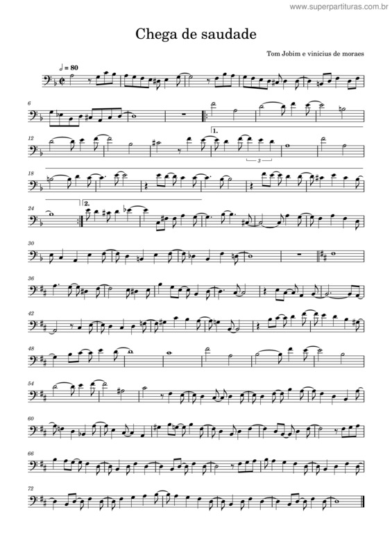 Partitura da música Chega De Saudade v.68