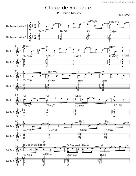 Partitura da música Chega De Saudade v.83