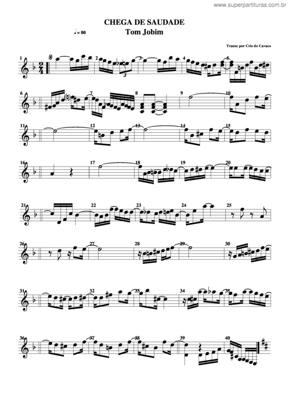 Partitura da música Chega De Saudade v.9