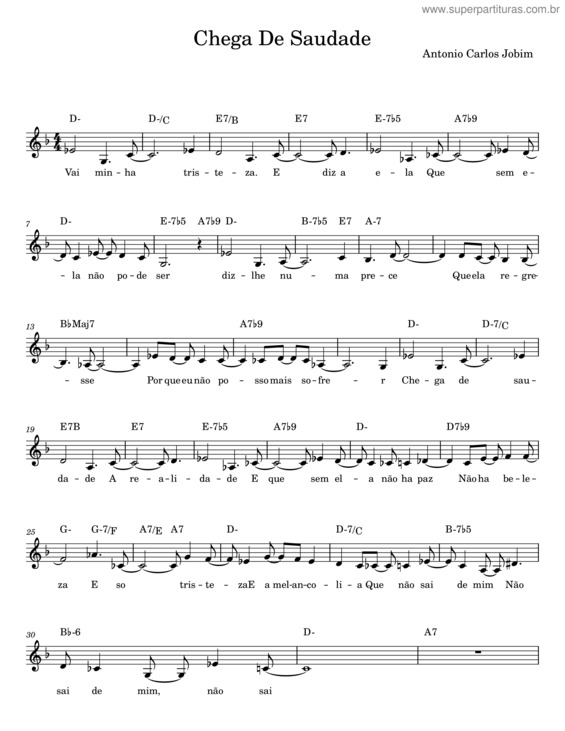 Partitura da música Chega De Saudade v.92