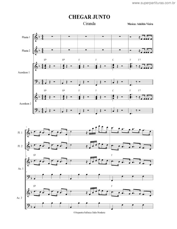 Partitura da música Chegar junto