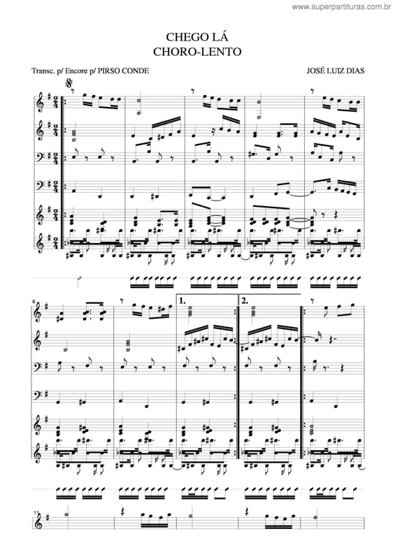 Partitura da música Chego Lá v.2