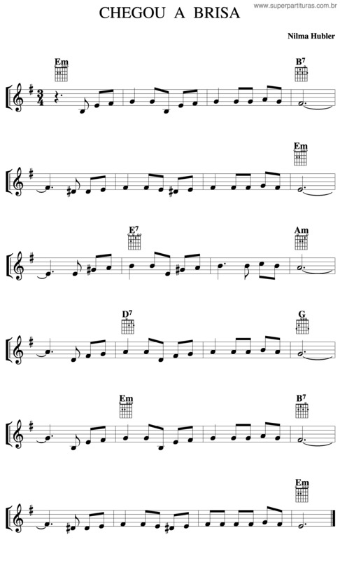 Partitura da música Chegou A Brisa v.3