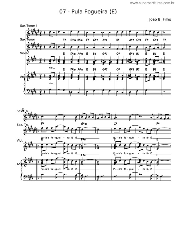 Partitura da música Chegou A Hora Da Fogueira v.3