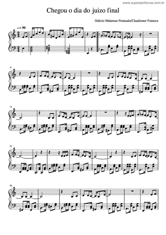 Partitura da música Chegou O Dia Do Juízo Final