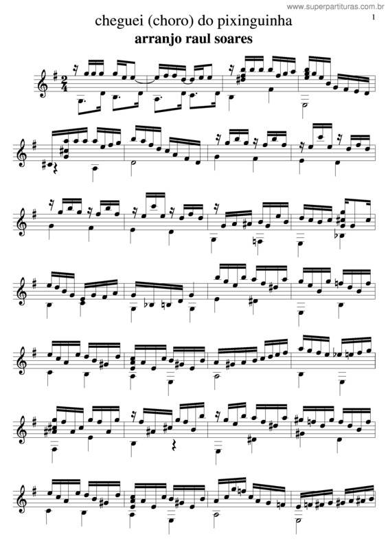 Partitura da música Cheguei v.2