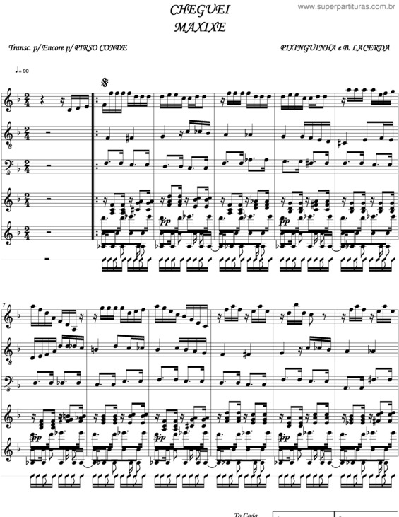 Partitura da música Cheguei v.4