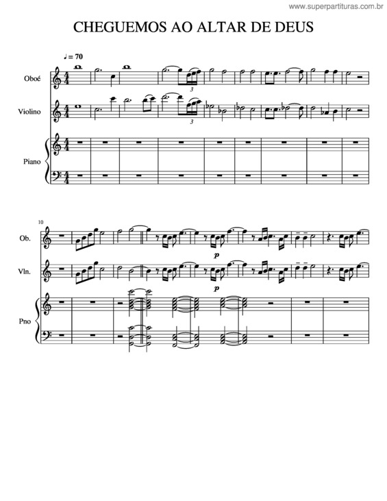 Partitura da música Cheguemos Ao Altar De Deus