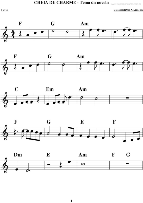 Partitura da música Cheia de Charme v.2