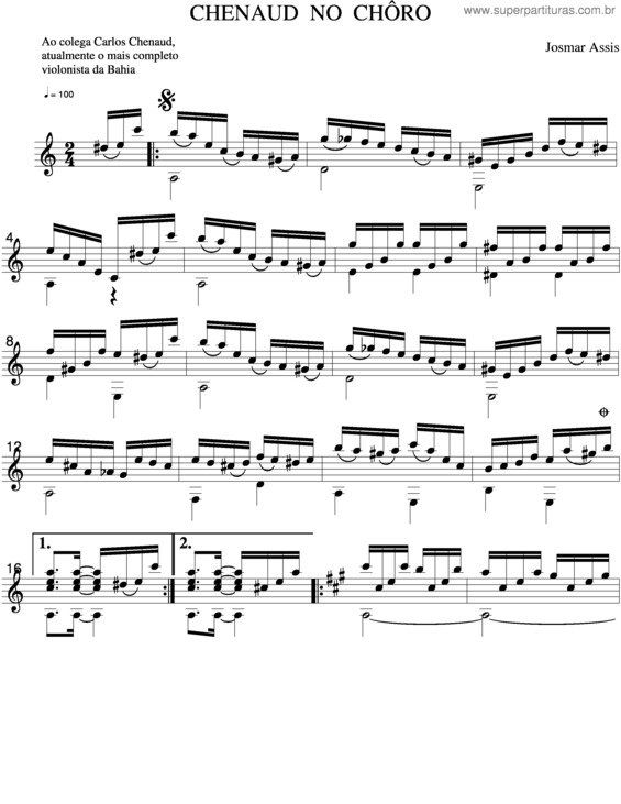 Partitura da música Chenaud No Choro