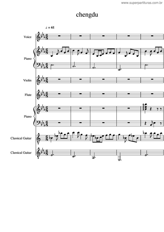 Partitura da música Cheng Du