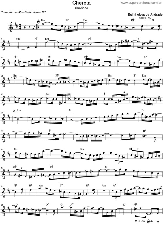 Partitura da música Chereta