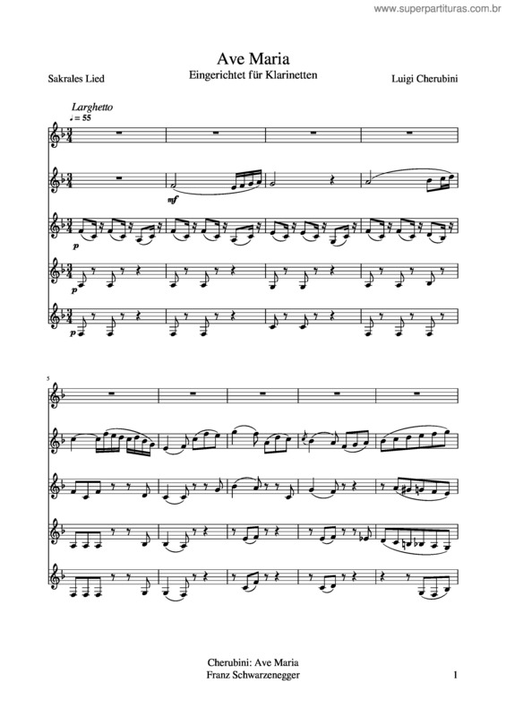 Partitura da música Cherubini: Ave Maria