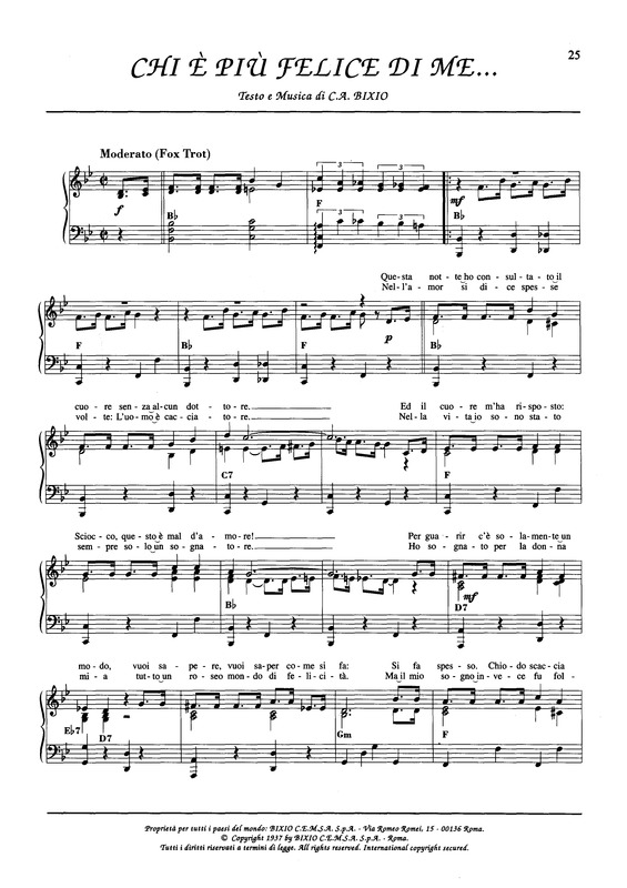 Partitura da música Chi É Piú Felice Di Me