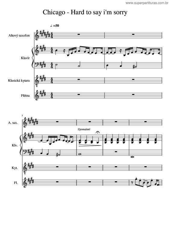 Partitura da música Chicago – Hard To Say I`M Sorry