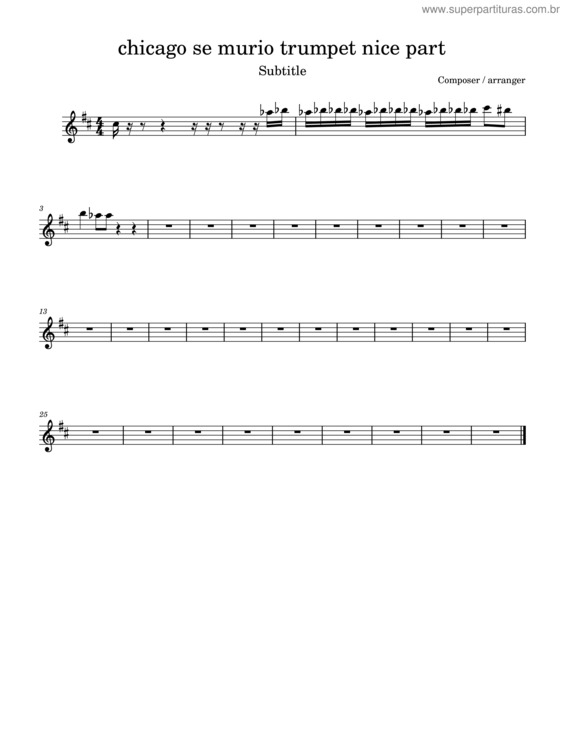 Partitura da música Chicago Se Murio