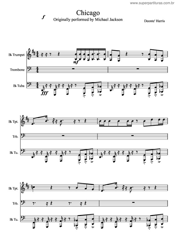 Partitura da música Chicago