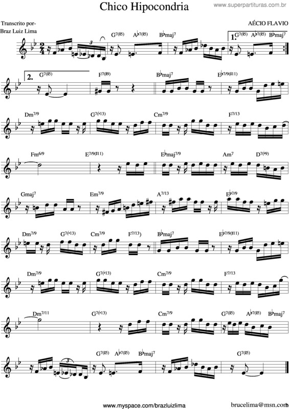 Partitura da música Chico Hipocondria