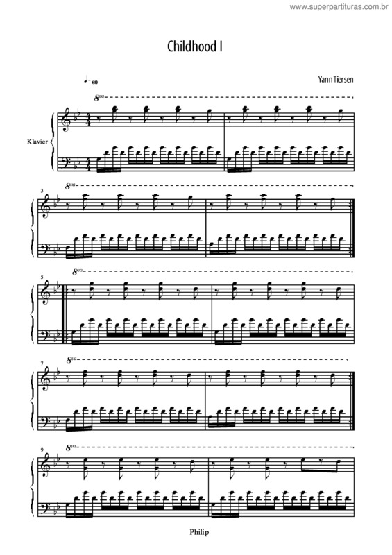 Partitura da música Childhood I v.2