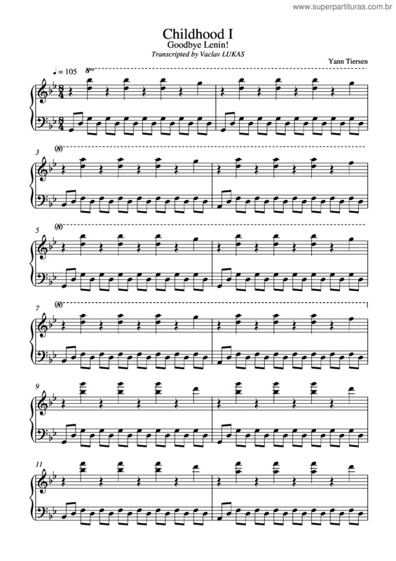 Partitura da música Childhood I