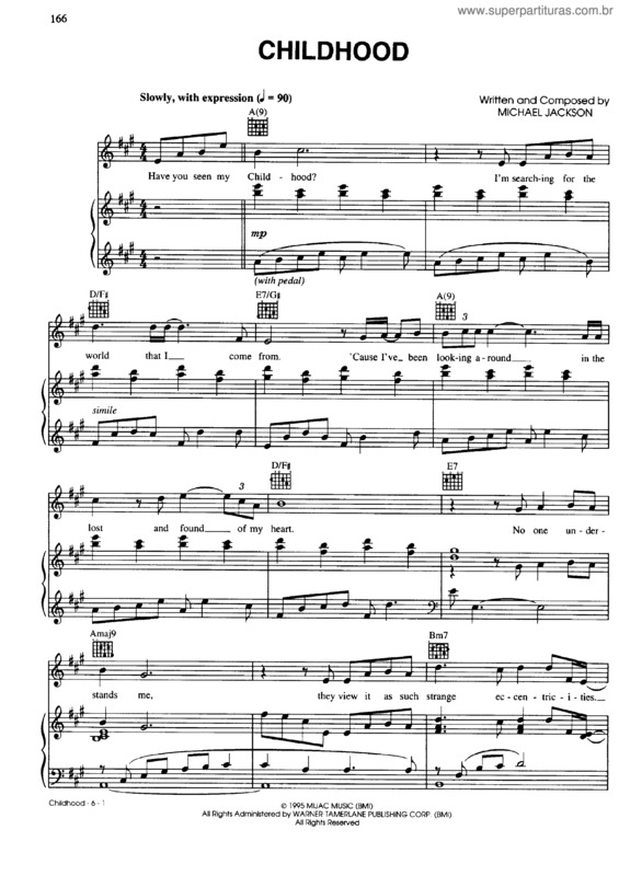 Partitura da música Childhood