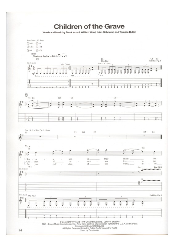 Partitura da música Children Of The Grave