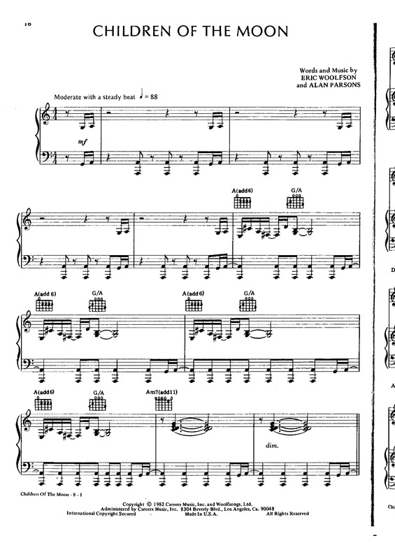 Partitura da música Children Of The Moon