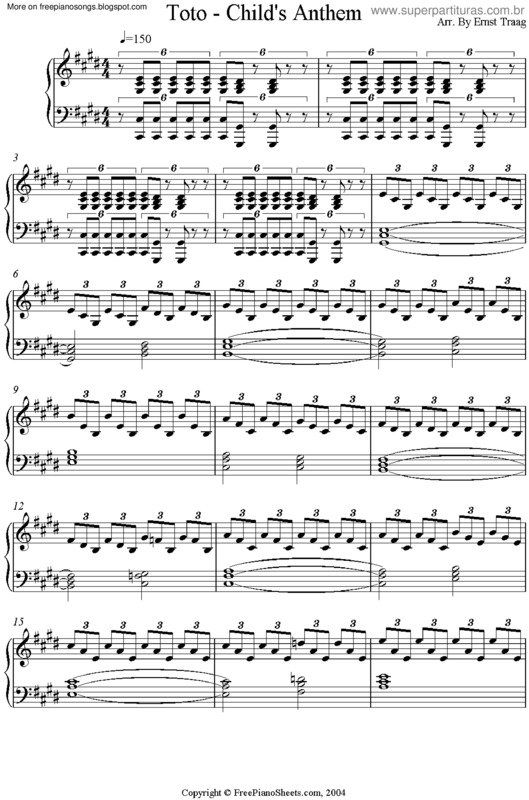 Partitura da música Childs Anthem