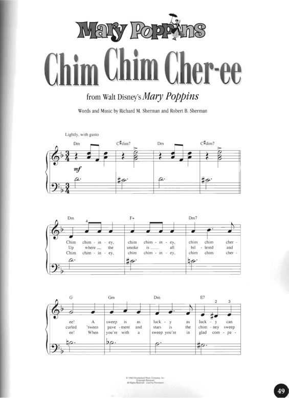 Partitura da música Chim Chim Cher Ee v.5