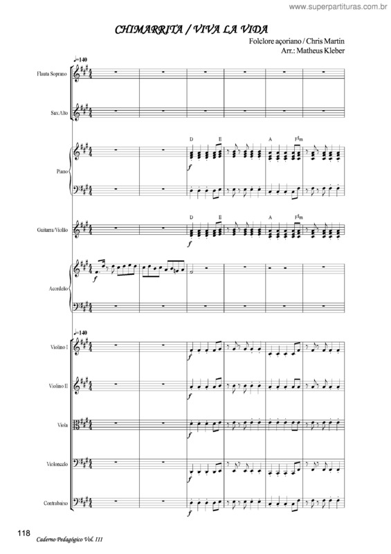 Partitura da música Chimarrita